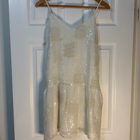 White sequin mini dress - Picture 1 of 3
